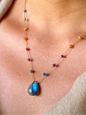 Amalia Labradorite Rainbow Drop